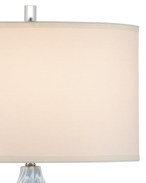 Currey & Company Tinney Blue Table Lamp - Elegant Heart-shaped Ceramic Design With Crystal Base & Tailored Shade Blue Ceramic ,Optic Crystal 6000-1040-currey-company