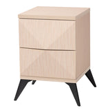 Baxton Studio Draper Mid-Century Modern Two-Tone Light Brown and Black Wood 2-Drawer Nightstand