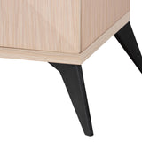 Baxton Studio Draper Mid-Century Modern Two-Tone Light Brown and Black Wood 2-Drawer Nightstand