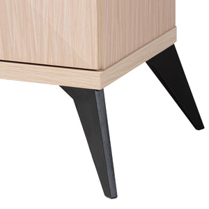 Baxton Studio Draper Mid-Century Modern Two-Tone Light Brown and Black Wood 2-Door Sideboard Buffet