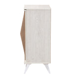 Baxton Studio Simona Mid-Century Modern Transitional Light Grey and Brown Wood 2-Door Storage Cabinet