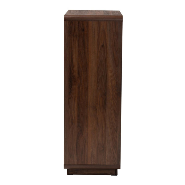 Baxton Studio Baxton Studio Jenibelle 5-Drawer Chest: Classic Walnut Wood with Rattan Design for Timeless Charm LV38 COD3823WI-Columbia-Rattan-5DW-Chest