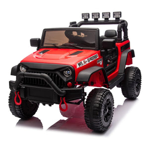 English Elm 24v Kids Electric Ride on Car with Parental Remote Dual Motors and Four Wheel Suspension Red W1578P208319