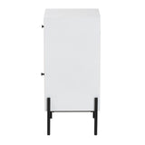 Baxton Studio Nefeli Mid-Century Transitional White Finished Wood and Black Metal 1-Drawer Storage Cabinet