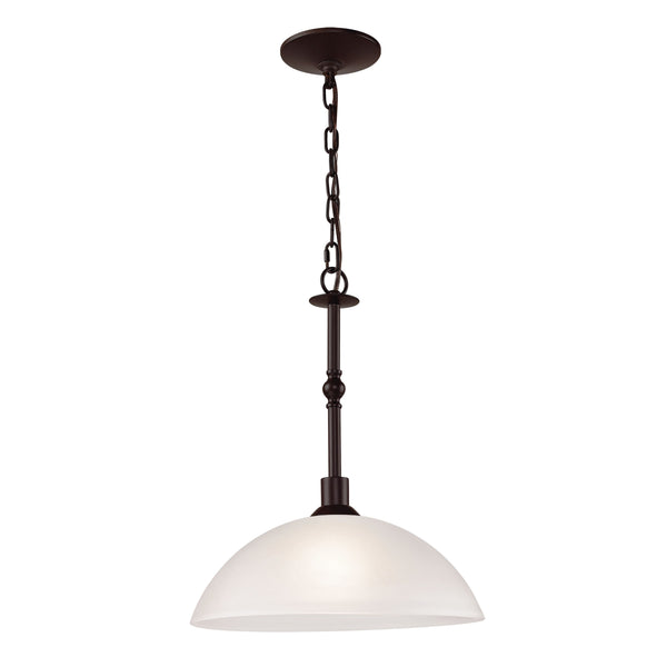 Thomas Lighting Jackson Tulip Frosted Glass Pendant Light Oil Rubbed Bronze for Kitchen or Entryway 1351PL/10