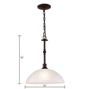 Thomas Lighting Jackson Tulip Frosted Glass Pendant Light Oil Rubbed Bronze for Kitchen or Entryway 1351PL/10