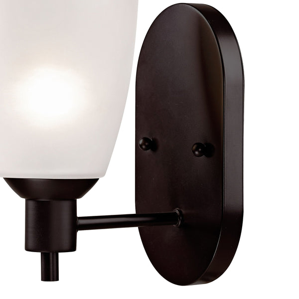 Thomas Lighting Jackson Three Light Vanity Bar with Frosted Tulip Shades in Oil Rubbed Bronze Finish 5 W x 7 D x 8 H 1351WS/10