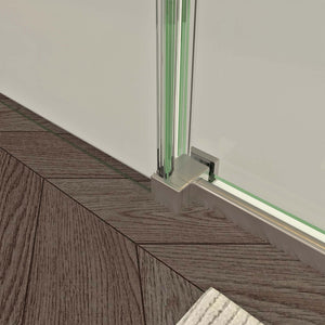 English Elm S-RM6076TN Frameless 56-60"W x 76"H Sliding Shower Door – 5/16" Tempered Glass, Quiet Rollers, Easy-Clean Finish W1865P352971