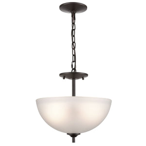 Thomas Lighting Jackson Tulip Frosted Glass Semi Flush Mount Bronze Sculptural Ceiling Light for Hallways 1352PL/10
