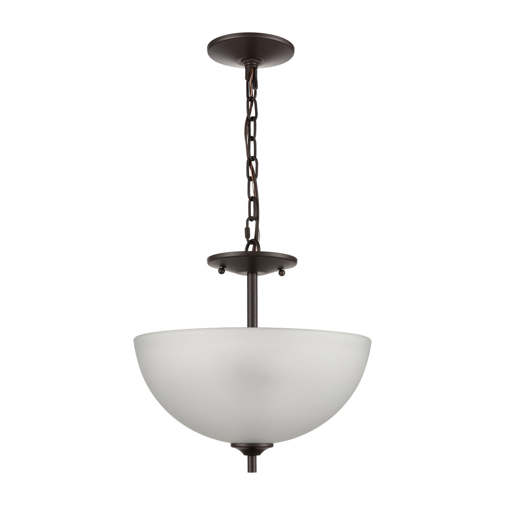 Thomas Lighting Jackson Tulip Frosted Glass Semi Flush Mount Bronze Sculptural Ceiling Light for Hallways 1352PL/10