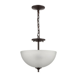 Thomas Lighting Jackson Tulip Frosted Glass Semi Flush Mount Bronze Sculptural Ceiling Light for Hallways 1352PL/10