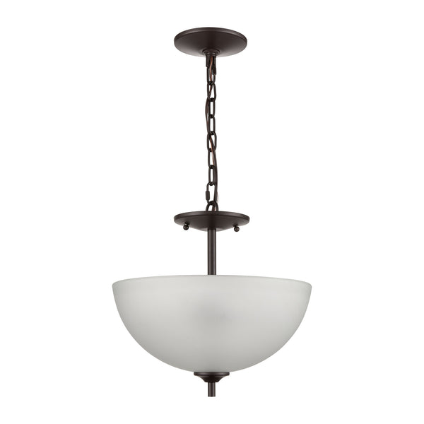 Thomas Lighting Jackson Tulip Frosted Glass Semi Flush Mount Bronze Sculptural Ceiling Light for Hallways 1352PL/10