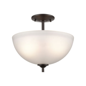 Thomas Lighting Jackson Tulip Frosted Glass Semi Flush Mount Bronze Sculptural Ceiling Light for Hallways 1352PL/10