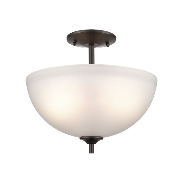 Thomas Lighting Jackson Tulip Frosted Glass Semi Flush Mount Bronze Sculptural Ceiling Light for Hallways 1352PL/10