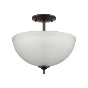 Thomas Lighting Jackson Tulip Frosted Glass Semi Flush Mount Bronze Sculptural Ceiling Light for Hallways 1352PL/10