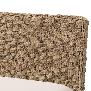 Baxton Studio bali Denver 2-Piece Dining Nook Set - Modern Bohemian Seagrass & Acacia Wood Bench for Cozy Spaces Denver-Natural Seagrass with backs-2PC Bench Set