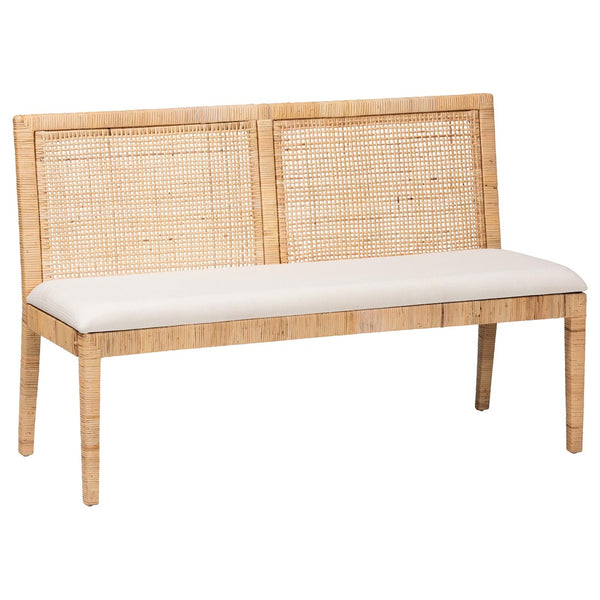 Baxton Studio bali Kalimantan Bohemian 3-Piece Light Honey Rattan Dining Nook Set - Cozy, Stylish & Versatile! Kalimantan-Light Honey Rattan-3PC Dining Set