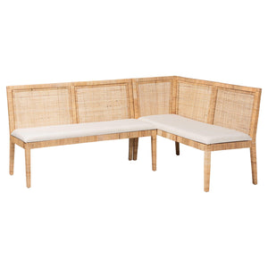 bali & pari Kalimantan Bohemian Light Honey Rattan 2-Piece Banquette Set