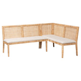 bali & pari Kalimantan Bohemian Light Honey Rattan 2-Piece Banquette Set