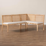 bali & pari Kalimantan Bohemian Light Honey Rattan 2-Piece Banquette Set