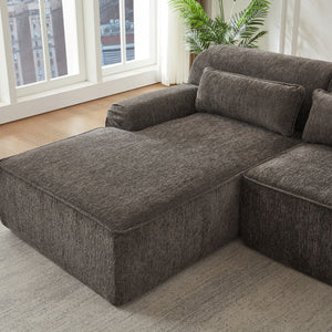 English Elm Chenille Oversized L-Shape Luxury Sectional Sofa - Minimalist, Comfy Sleeper Couch For Stylish Spaces W2339S00066