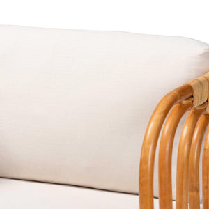 Baxton Studio bali Corsa Modern Bohemian Rattan Arm Chair – Handcrafted Comfort with Plush Cushions & Airy Design DCWH0020-Biru Natural Rattan-CC