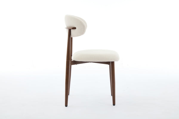 English Elm Dining Chairs Set of Two Padded Upholstered Seats Wood Grain Metal Frame Farmhouse W3916P426311