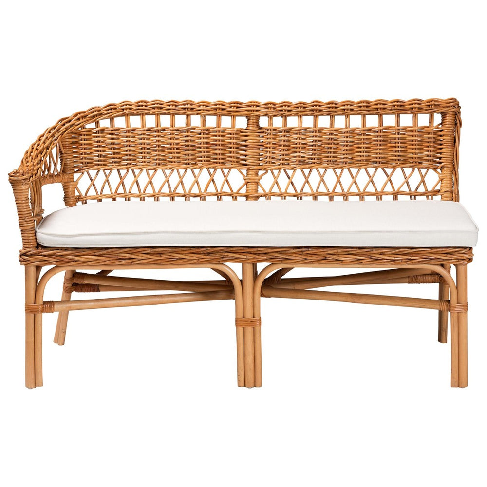 Baxton Studio Baxton Studio Nella Modern Bohemian Dining Nook Set with Rattan & Wood for Cozy Spaces, 3-Piece Nella-Natural/Light Honey Rattan-3PC Dining Set