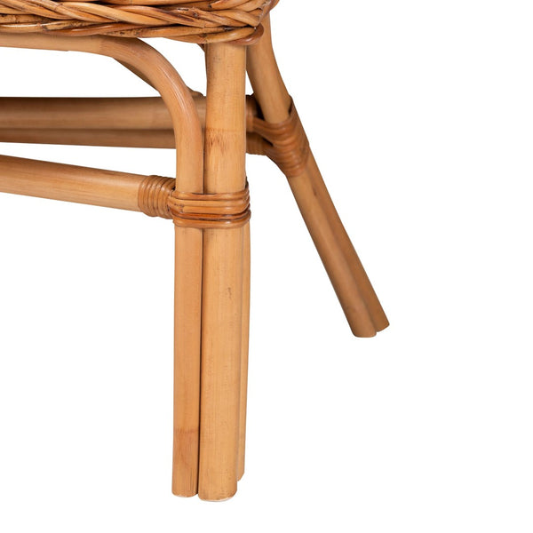 Baxton Studio bali Bali Nella Modern Bohemian Rattan 2-Piece Dining Nook Banquette Set with Cushions for Comfort Nella-Natural/Light Honey Rattan-2PC Bench Set