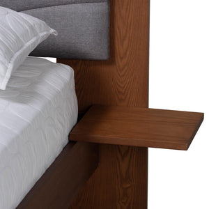 Baxton Studio Baxton Studio Hemera Mid-Century Modern Platform Bed with Floating Side Tables for Stylish Bedrooms Queen MG-0222-Walnut/Dark Grey-Queen