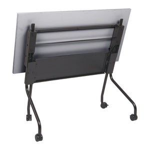 OSP Home Furnishings 4' Flip Top Nesting Training Table with Laminate Surface and Locking Casters Grey Black 84224BG