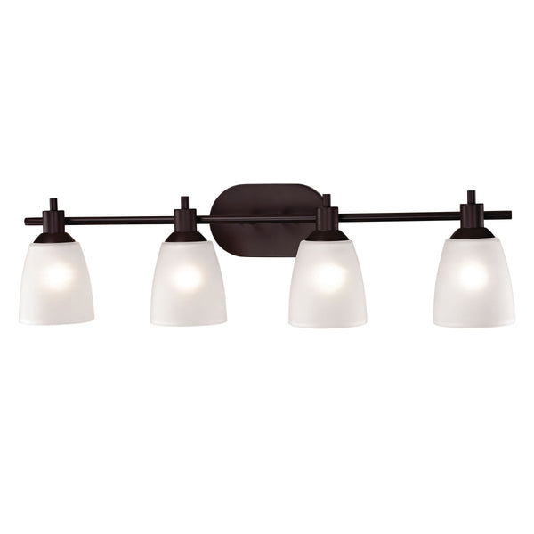Thomas Lighting Jackson Three Light Vanity Bar with Frosted Tulip Shades in Oil Rubbed Bronze Finish 31 W x 7 D x 9 H 1354BB/10