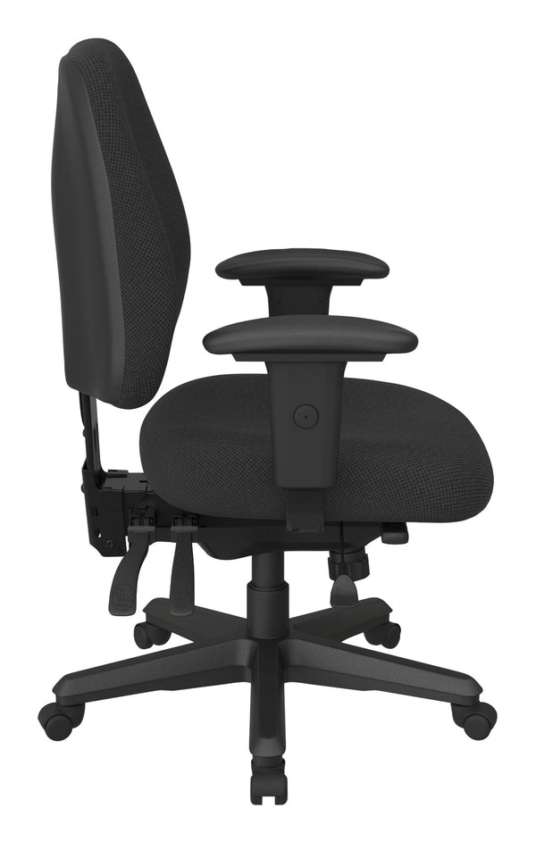 OSP Home Furnishings Ergonomics Chair Adjustable Lumbar Support Office Seat with Padded Cushion and Greenguard Certified Shale 43808-295