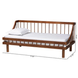 Baxton Studio Helio Mid-Century Modern Walnut Brown Finished Wood Twin Daybed