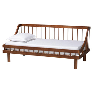 Baxton Studio Helio Mid-Century Modern Walnut Brown Finished Wood Twin Daybed