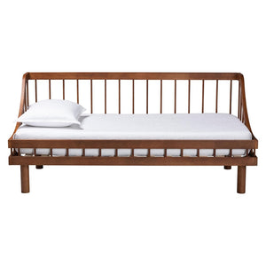 Baxton Studio Baxton Studio Helio Twin Daybed - Chic Mid-Century Modern Design in Warm Walnut Finish for Cozy Spaces MG0223-Walnut-Daybed-Twin