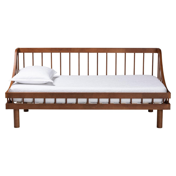 Baxton Studio Baxton Studio Helio Twin Daybed - Chic Mid-Century Modern Design in Warm Walnut Finish for Cozy Spaces MG0223-Walnut-Daybed-Twin