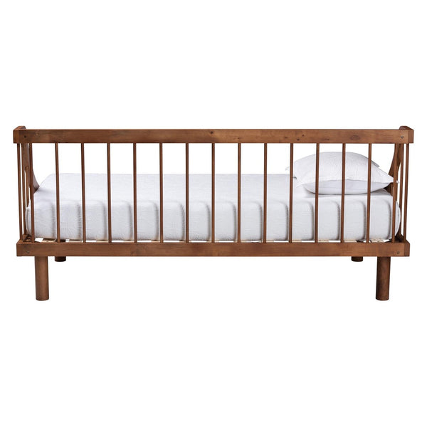 Baxton Studio Baxton Studio Helio Twin Daybed - Chic Mid-Century Modern Design in Warm Walnut Finish for Cozy Spaces MG0223-Walnut-Daybed-Twin