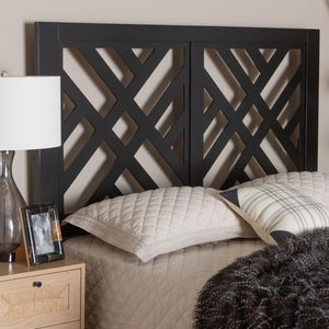 Baxton Studio Baxton Studio Aliya Modern Dark Brown Wood King Headboard with Adjustable Height & Geometric Design RH2003-Dark Brown-King-Headboard