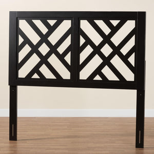 Baxton Studio Baxton Studio Aliya Modern Dark Brown Wood King Headboard with Adjustable Height & Geometric Design RH2003-Dark Brown-King-Headboard