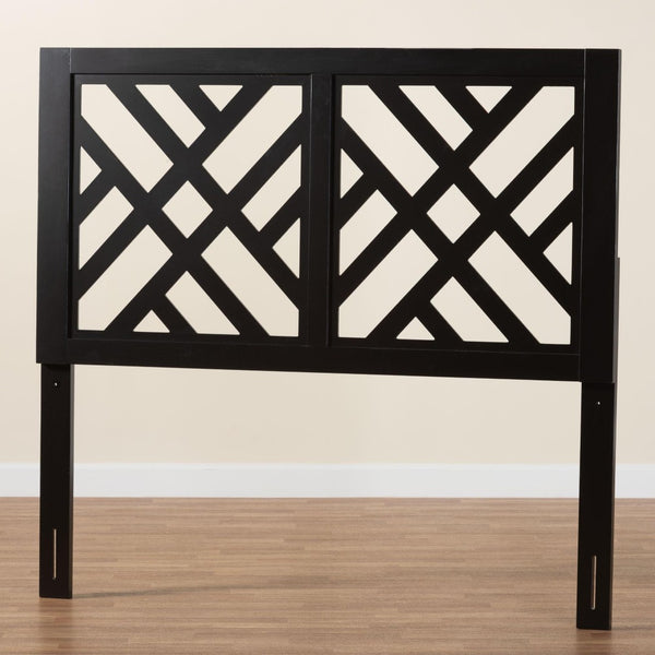 Baxton Studio Baxton Studio Aliya Modern Dark Brown Wood King Headboard with Adjustable Height & Geometric Design RH2003-Dark Brown-King-Headboard