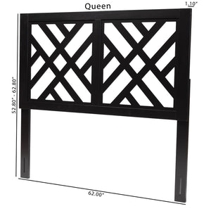 Baxton Studio Baxton Studio Aliya Modern Dark Brown Wood King Headboard with Adjustable Height & Geometric Design RH2003-Dark Brown-King-Headboard