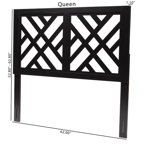 Baxton Studio Baxton Studio Aliya Modern Dark Brown Wood King Headboard with Adjustable Height & Geometric Design RH2003-Dark Brown-King-Headboard