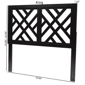 Baxton Studio Baxton Studio Aliya Modern Dark Brown Wood King Headboard with Adjustable Height & Geometric Design RH2003-Dark Brown-King-Headboard