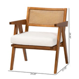Baxton Studio Jetsam Japandi Cream Boucle Fabric and Walnut Brown Finished Wood Arm Chair