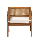 Baxton Studio Jetsam Japandi Cream Boucle Fabric and Walnut Brown Finished Wood Arm Chair