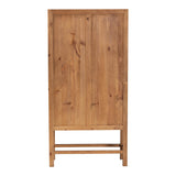 bali & pari Sibu Bohemian Natural Rattan and Teak Wood Tall Cabinet