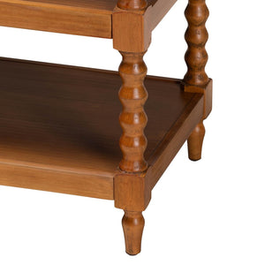 Baxton Studio Baxton Studio Imogene Retro-Modern Walnut Brown End Table with Open Shelves & Pullout Drawer JY23A427-Brown Wooden-ET