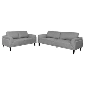English Elm Andrena Grey 2-Piece Sofa Set - Modern Track Arm Design With Soft Upholstery & Supportive Seating B062S01238