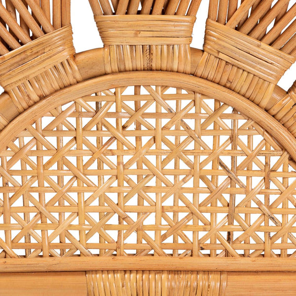 Baxton Studio bali Jasmine Queen Headboard - Handcrafted Natural Rattan Bohemian Design for Stylish Bedrooms Jasmine-Light Honey Rattan-Queen-HB